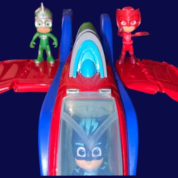 Lot #6 PJ Mask Jet Airplane Lights & Sounds & 3 Figures - Picture 4 of 4
